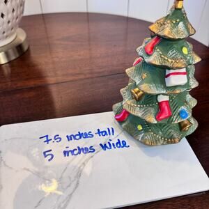 Vintage Christmas Tree wind up musical ceramic decor